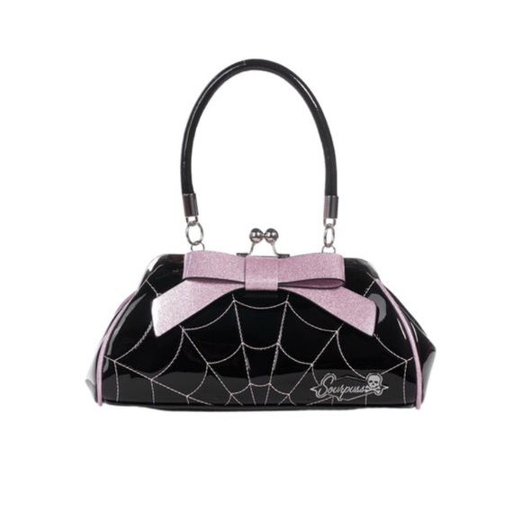Sourpuss Handbags - Spider Web Floozy Purse Pink